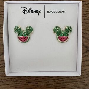 NIB BaubleBar Disney Mickey Mouse Watermelon Summer Earrings